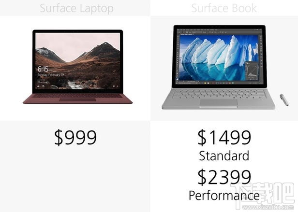 Surface Laptop和Surface Book规格参数对比