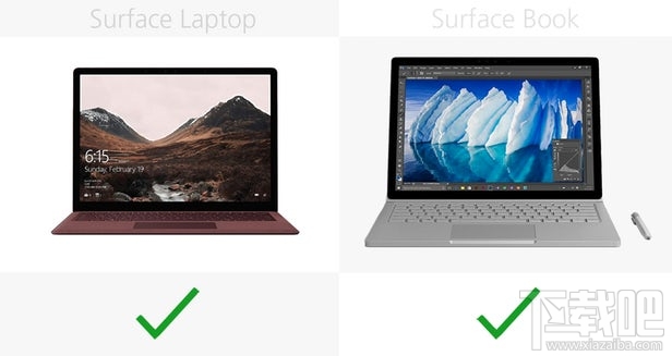 Surface Laptop和Surface Book规格参数对比