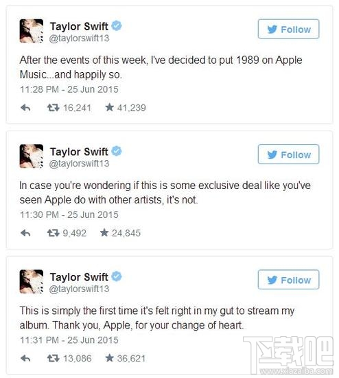 苹果低头,大热门专辑《1989》将登陆Apple Music