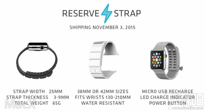 AW电池表带Reserve Strap发布,增加Apple Watch30小时续航