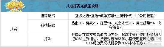 造梦西游OL青龙妖圣详解 各职业打法推荐
