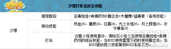 造梦西游OL青龙妖圣详解 各职业打法推荐