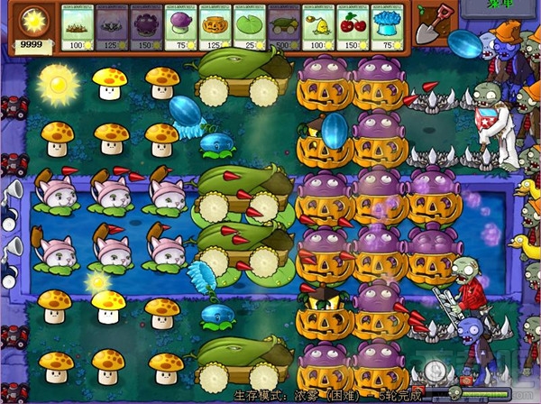 植物大战僵尸生存模式攻略 浓雾(困难)