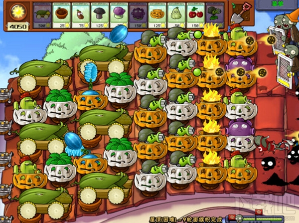 植物大战僵尸生存模式攻略 屋顶(困难)