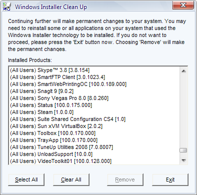 Windows Installer Clean Up Utility 4.71 官方版