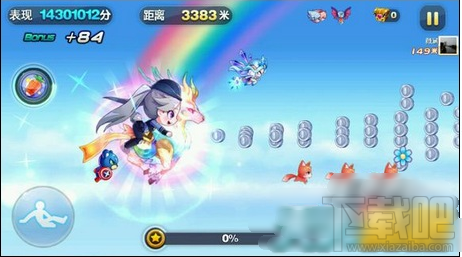 天天酷跑九色鹿配女警小兔实测 天天酷跑经典模式1:4000组合