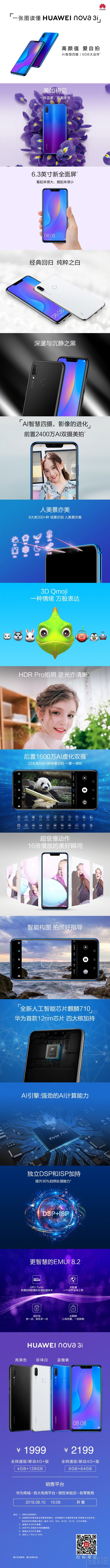 华为nova3i首销:首发麒麟710 1999元起