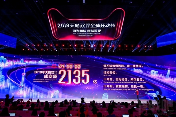 2018天猫双11大幕落下 2135亿元!