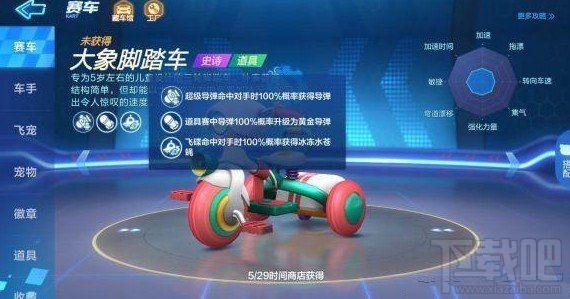 跑跑卡丁车手游大象脚踏车怎么获得?大象脚踏车获取方法分享