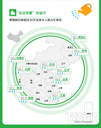 蚂蚁森林发布大数据:2018年度全国分手地图
