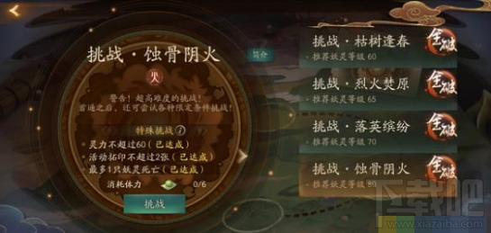 神都夜行录踏青活动副本四怎么玩 神都夜行录蚀骨阴火挑战通关攻略